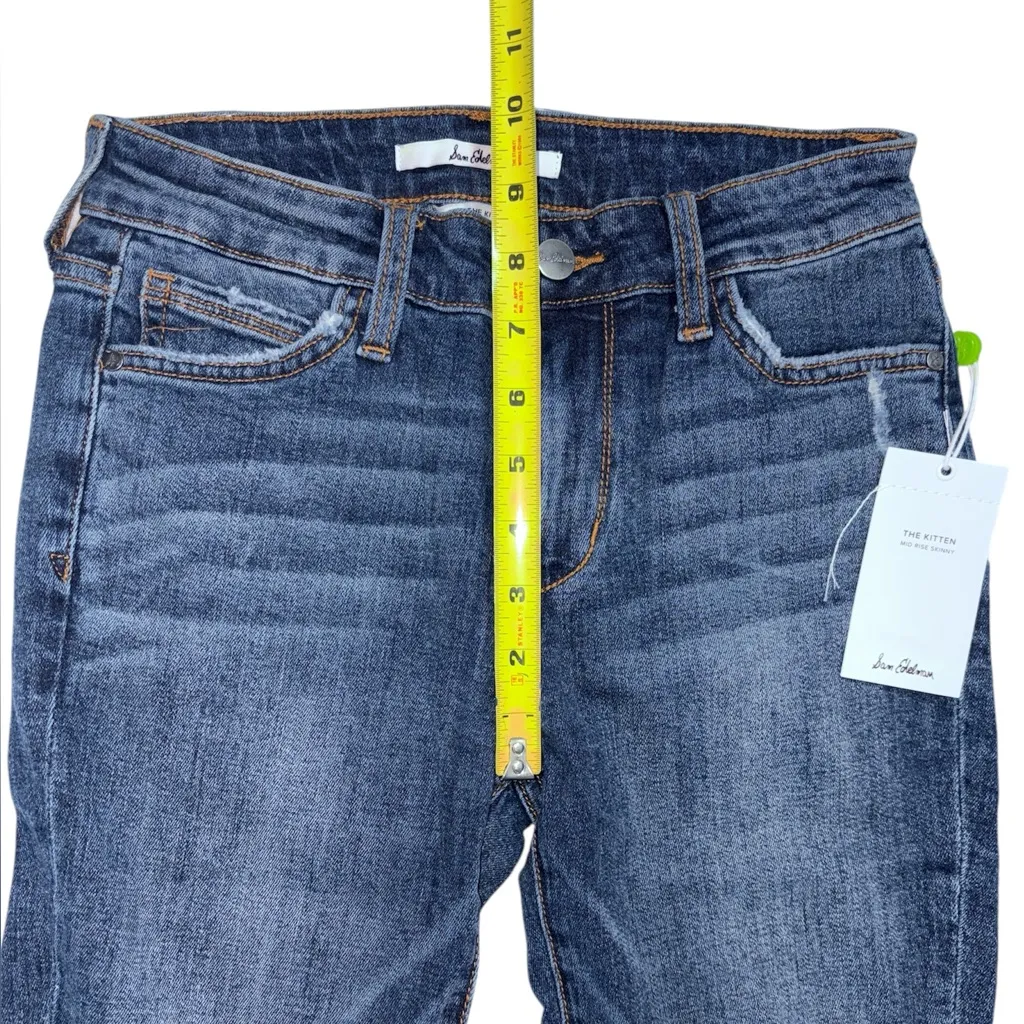 NWT Sam Edelman The Kitten Mid Rise Skinny Ankle Dark Wash Jeans Women Size 2/26 - Image 8