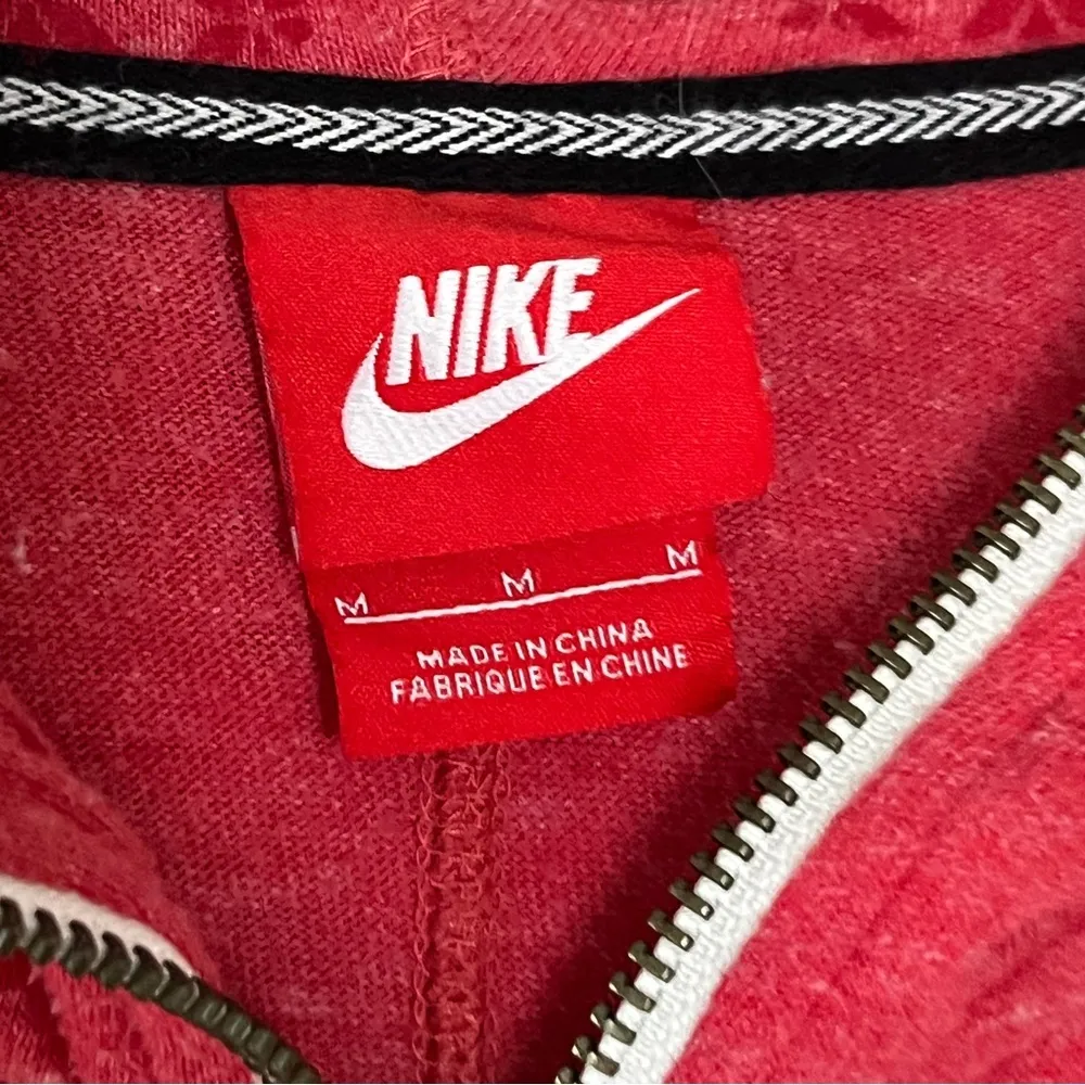 Nike Soft Lightweight Zip Up Hoodie Red Pink Medium - Image 3
