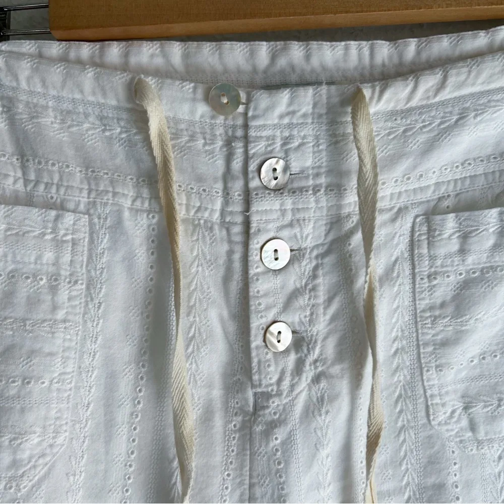 Sundance Gigi White Eyelet Wide Leg Pants XL Coastal Cotton - Image 4