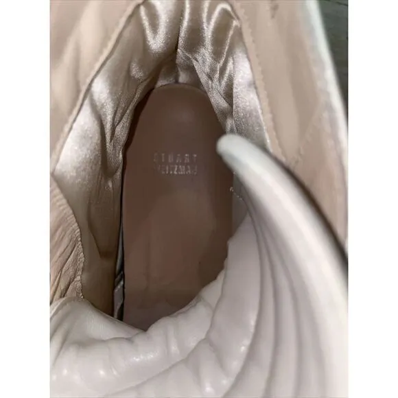 Stuart weitzman zipit leather hightop sneaker 9M White‎ Black - Image 8