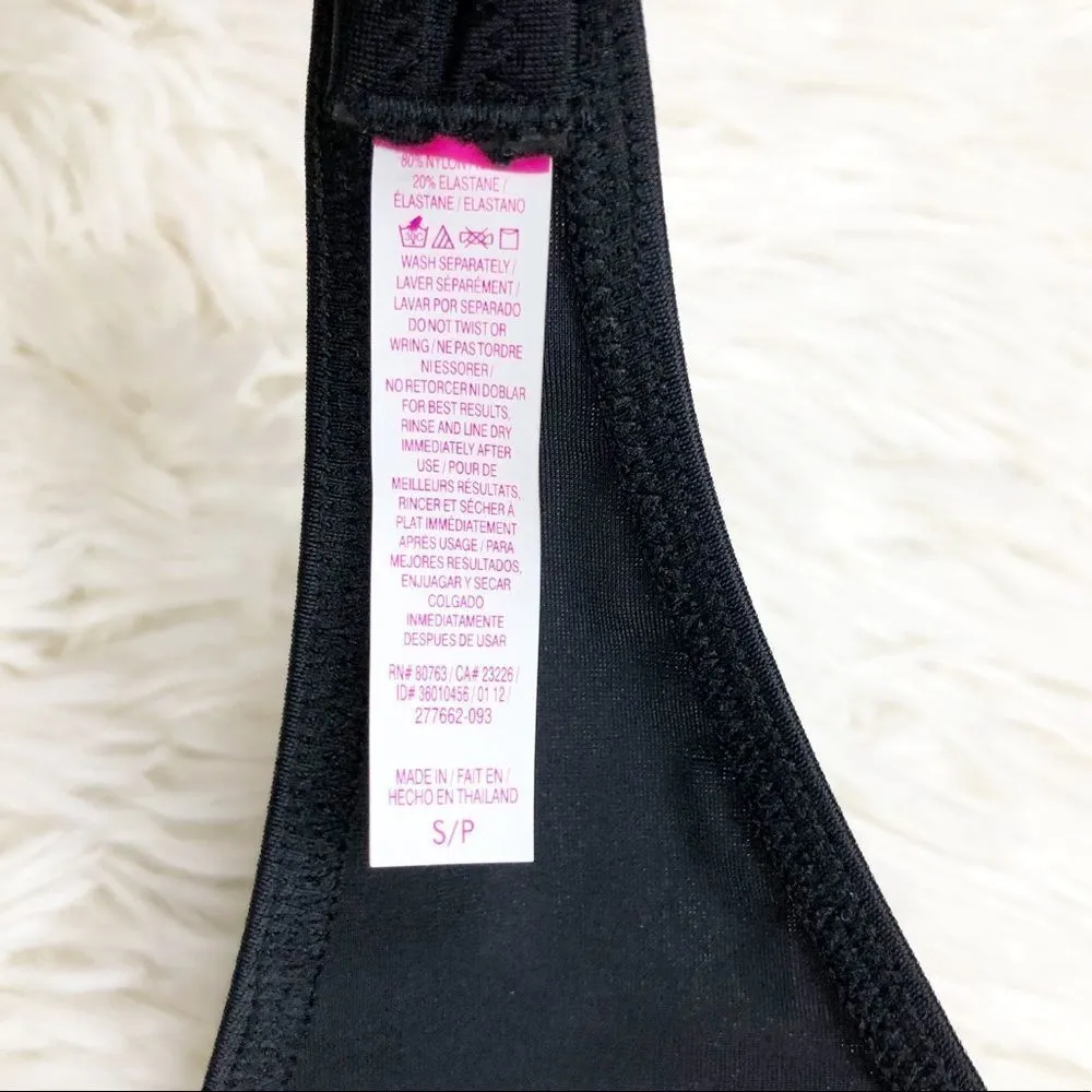 Victoria’s Secret Swim Black Tie Front Bikini Top Small - Image 3