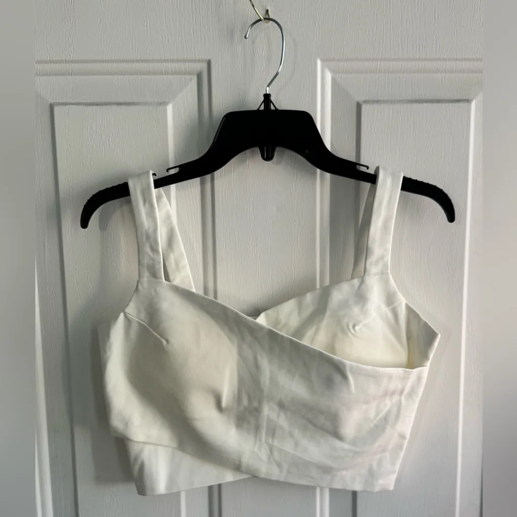 White Structured Crop Top Women’s Size L | Bustier Style Zip Back Size L - Image 3