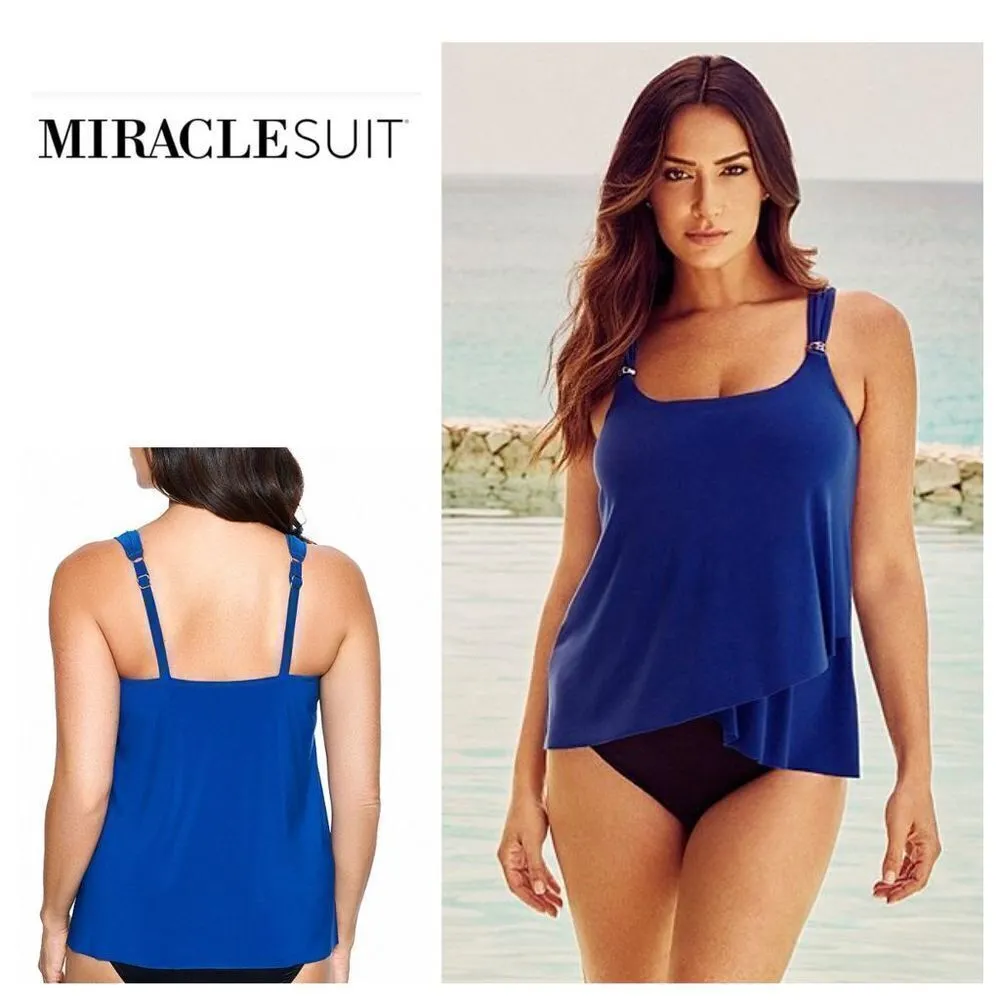New. Miraclesuit blue tankini top. Size 10 - Image 2