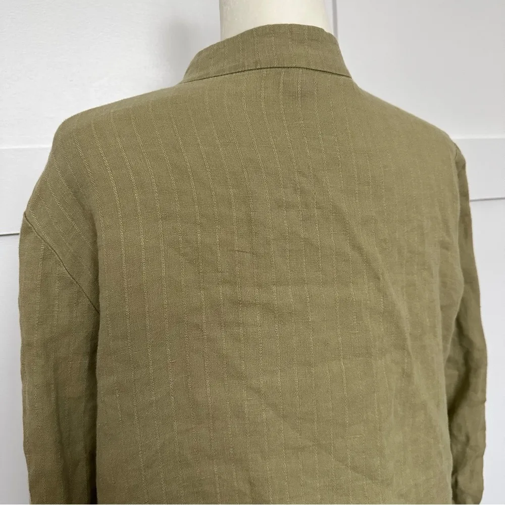 Eileen Fisher Green Linen Tunic - Image 4