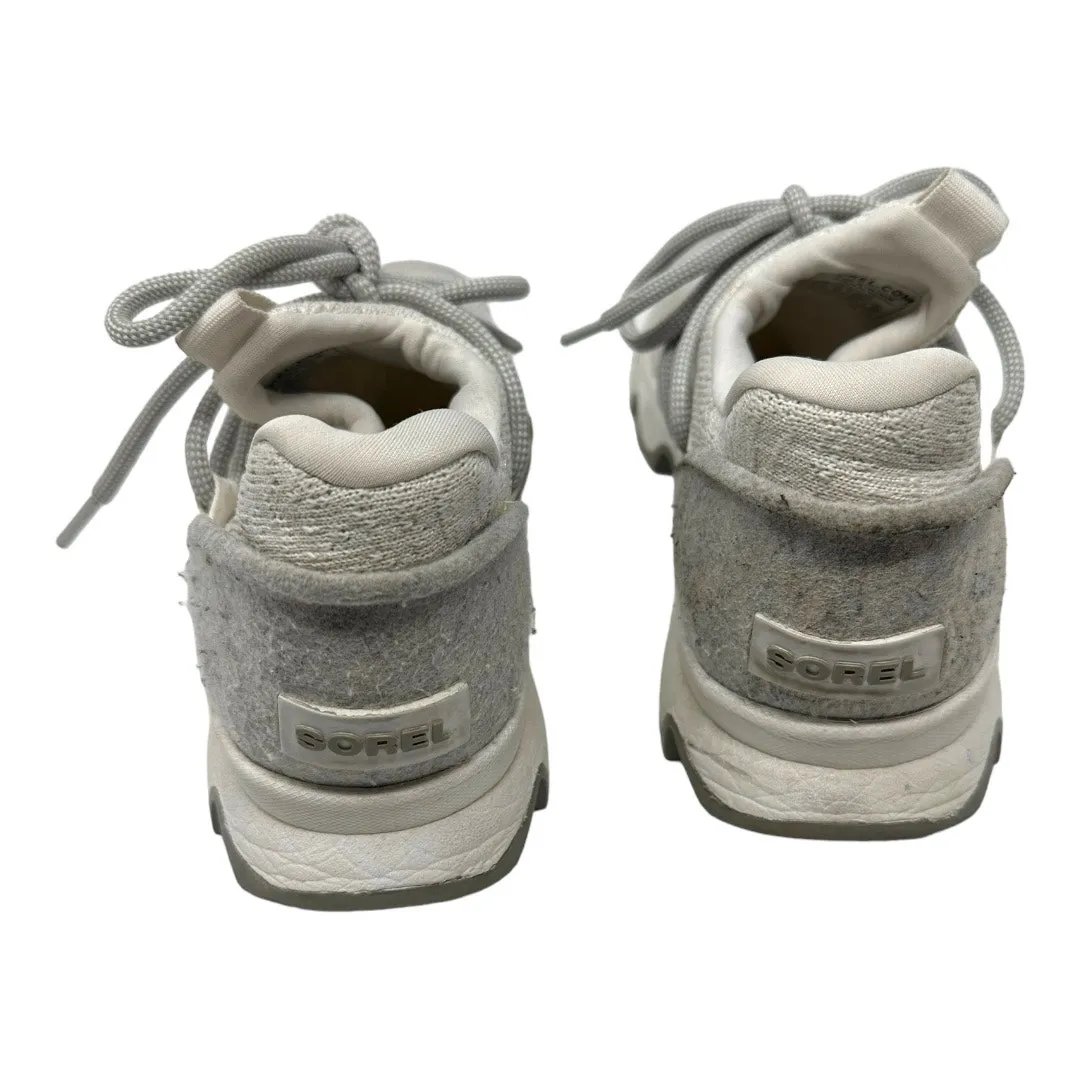 Sorel Kinetic Lace Sneakers White Gray Knit Shoes Size 7 - Image 3