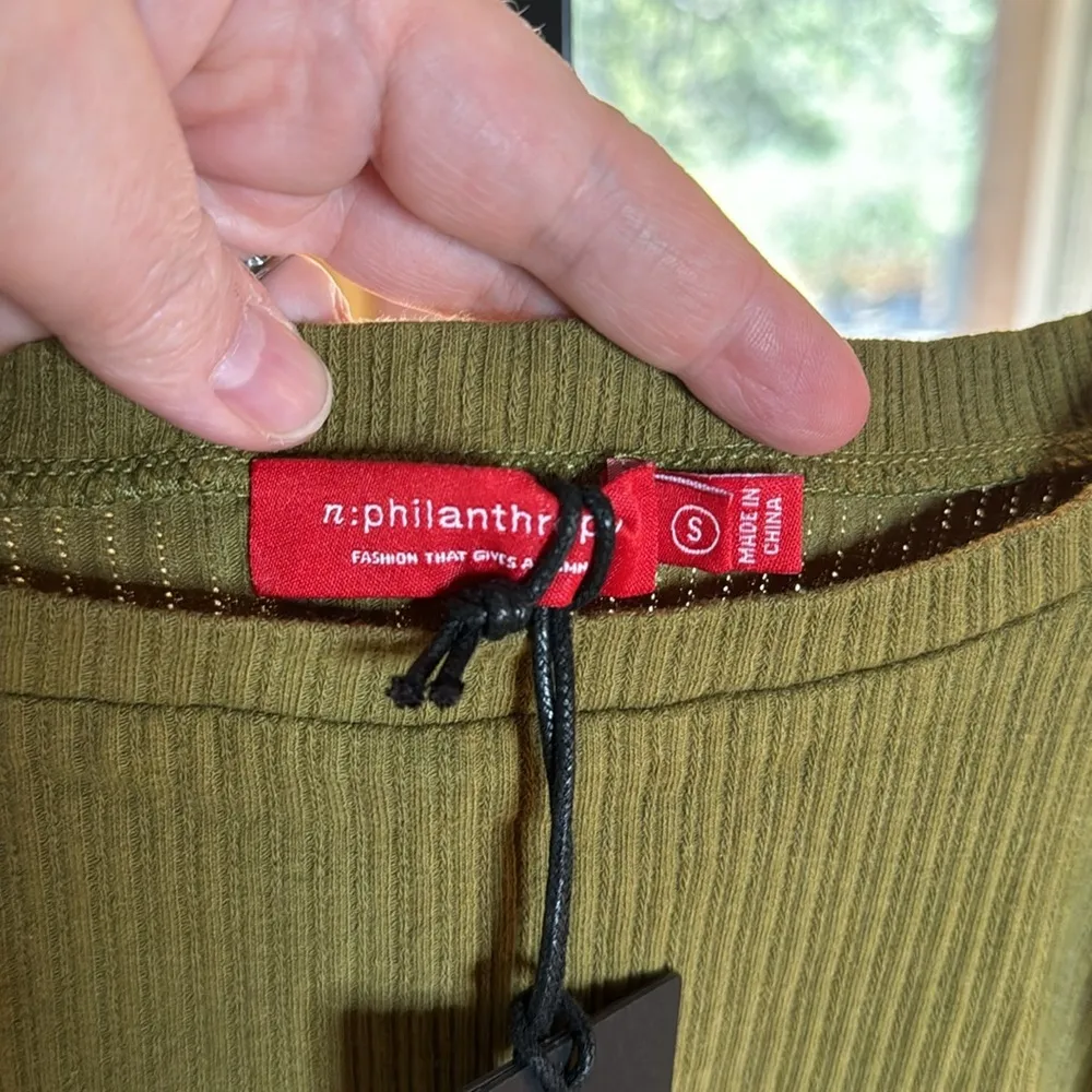 n:PHILANTHROPY Langley Olive Bodysuit Size Small - Image 8