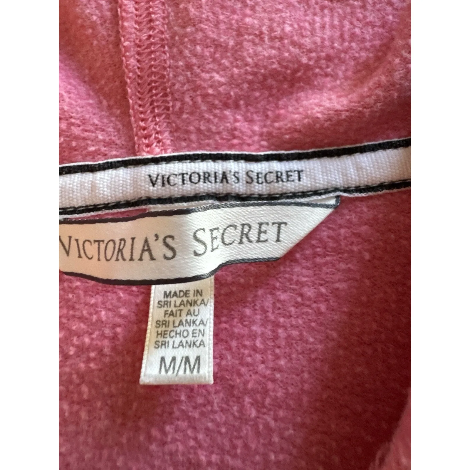 Victoria's Secret Pink Hoodie Women's Medium Sequin Love Embellished Cotton Y2k - Image 2