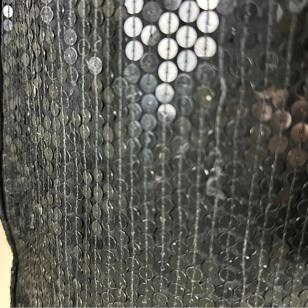 STÉNAY Vintage Black Sequin Silk Top Size L Size L - Image 8