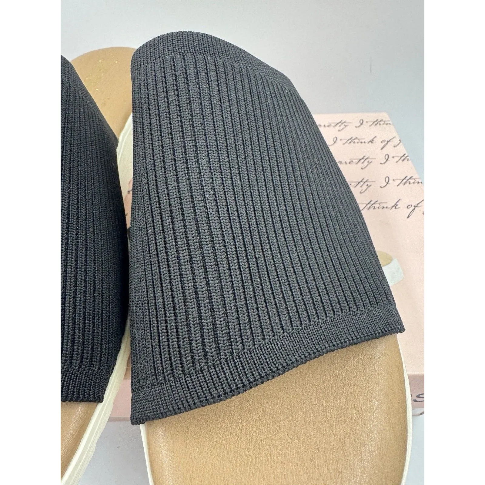 Kensie Women's Knit Slip On Small Platform Sandals Black Size 10 New - Image 3