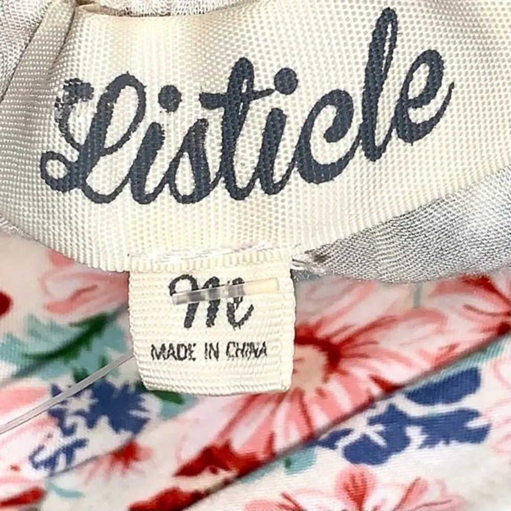 Listicle Flower Child Floral Fringe Crochet Sleeveless Multicolored Mini Dress - Image 10