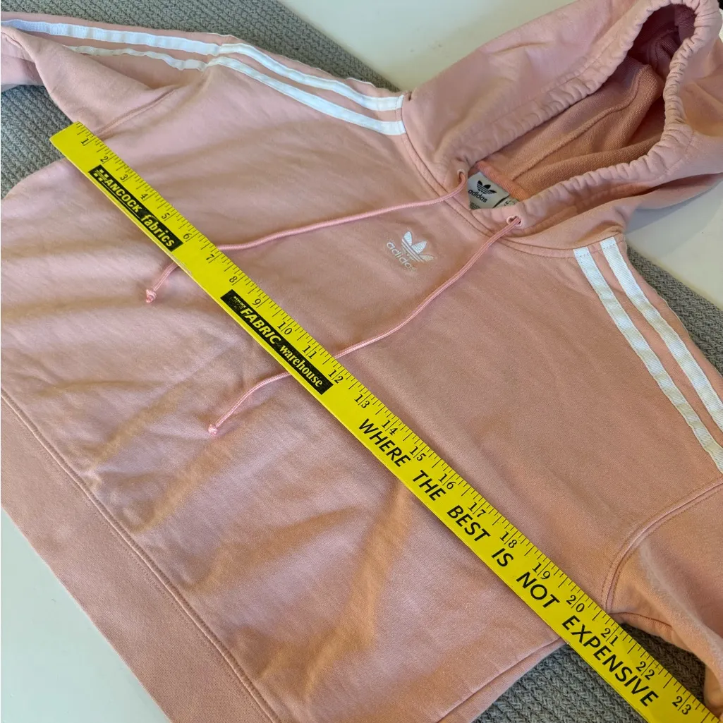 Adidas Originals Light Pink Cropped Hoodie Sweatshirt Size XS - Image 11