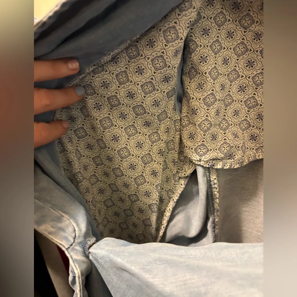 Pilcro and the Letterpress Anthropologie Chambray lined Blazer Jacket Sz Medium - Image 6