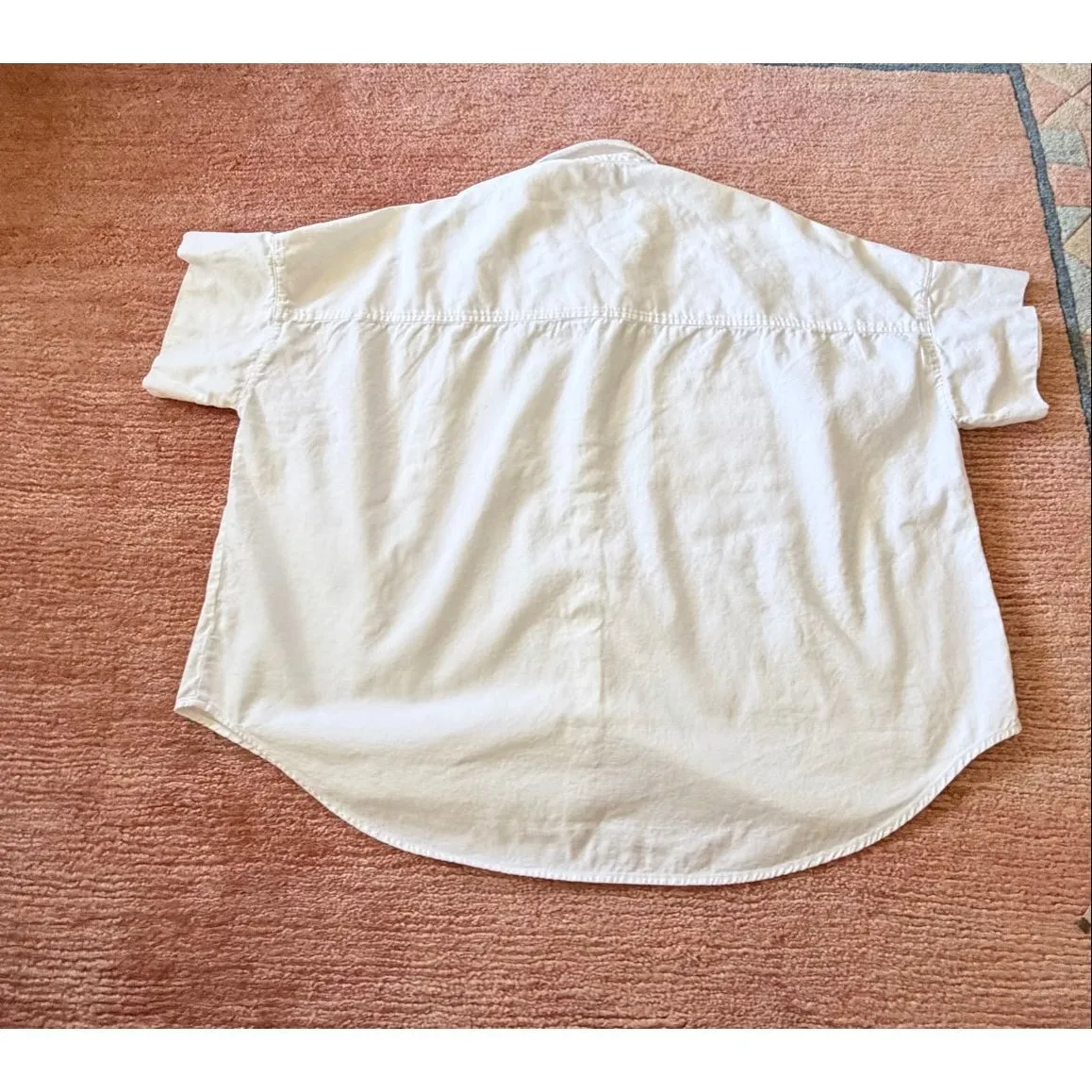Madewell White Oversized Short Sleeve Button Up Shirt Size M - Image 3