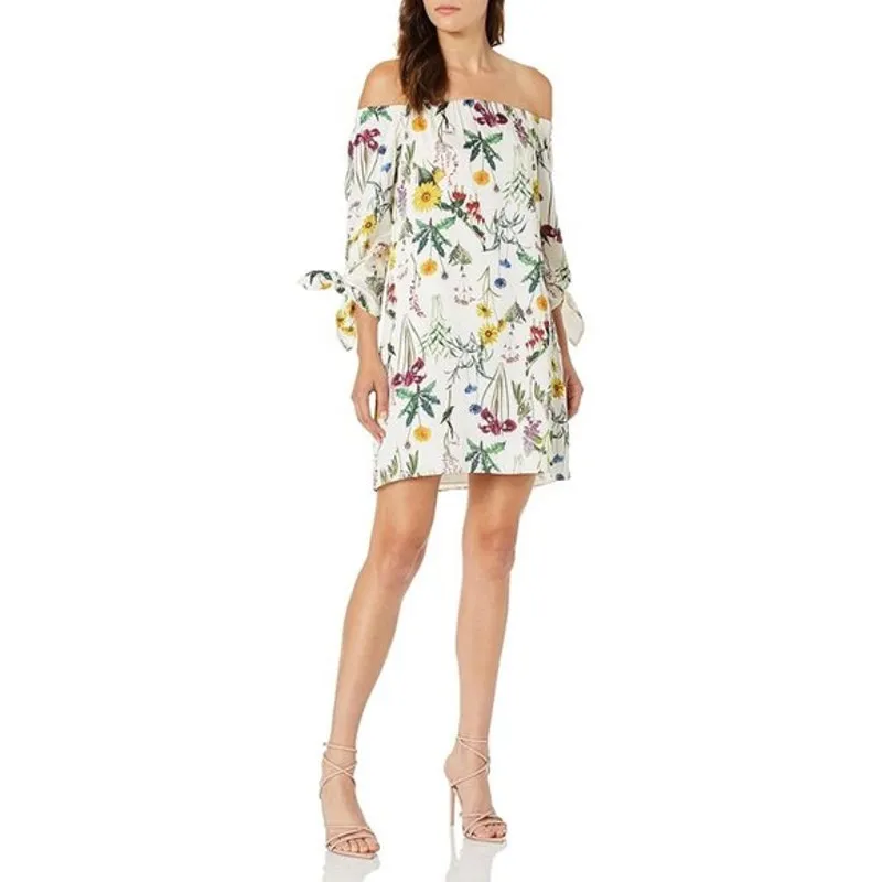 NWT Anthropologie Bailey 44 Women's Botanical Off The Shoulder‎ Dress Size MP - Image 9