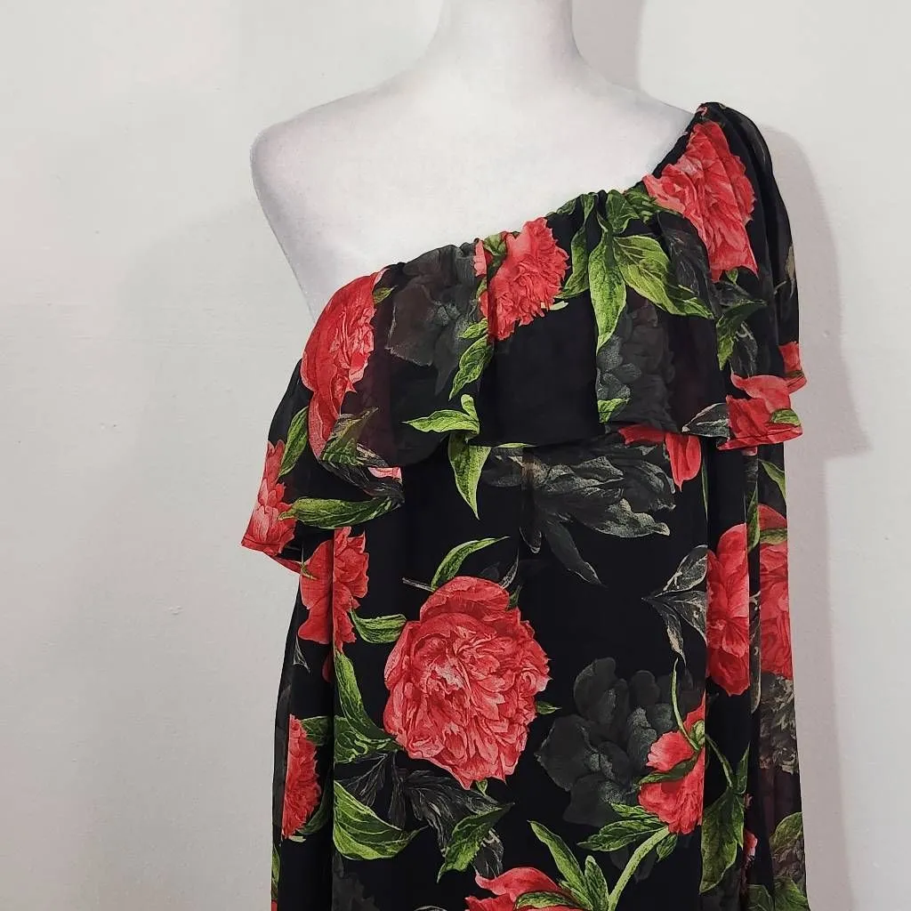 ee:some Red Floral One Shoulder Dress NWT Size Large Wedding Guest Dress - Image 3