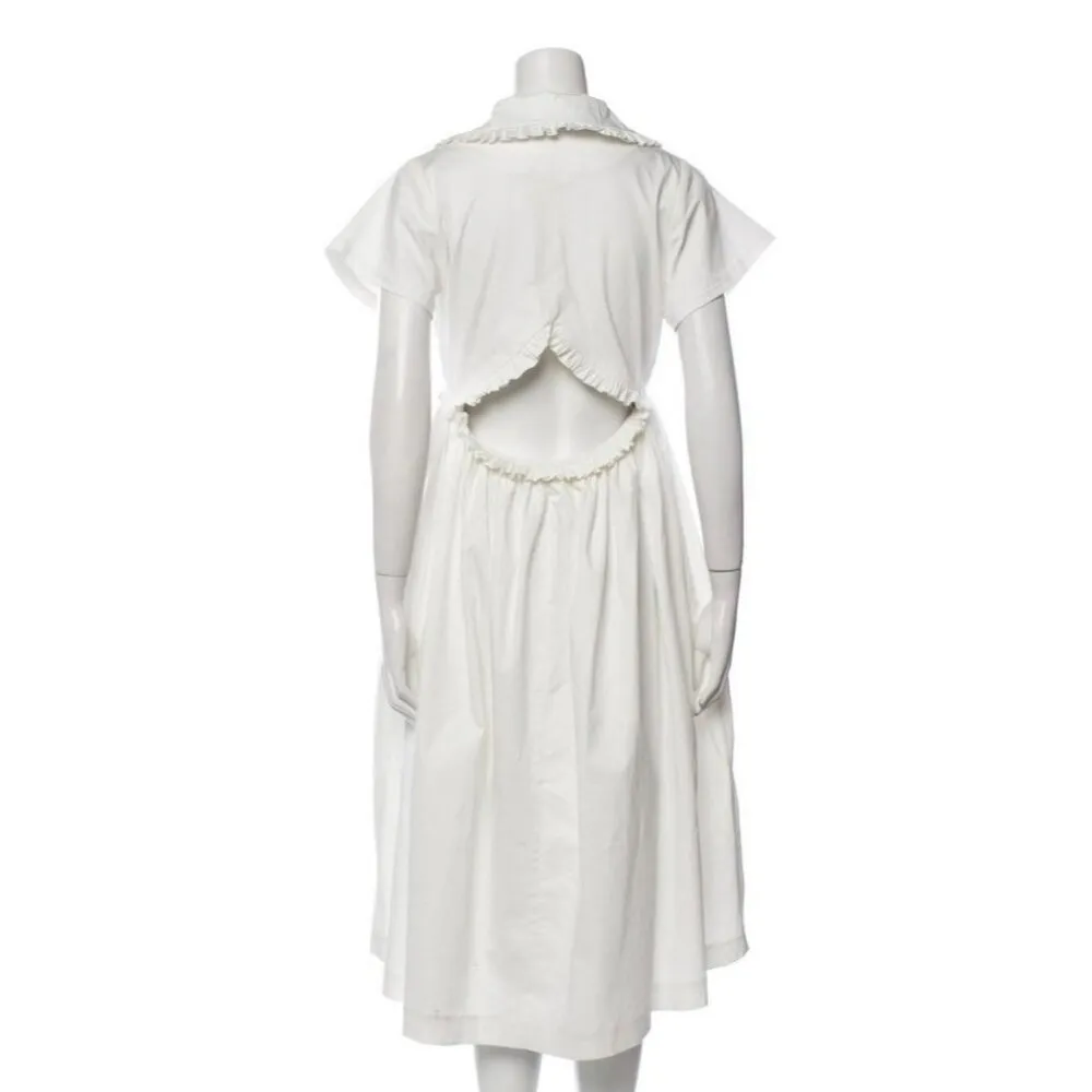 Kika Vargas NWT Mabel Cutout Stretch Cotton Midi White Dress Women's Size Small - Image 2