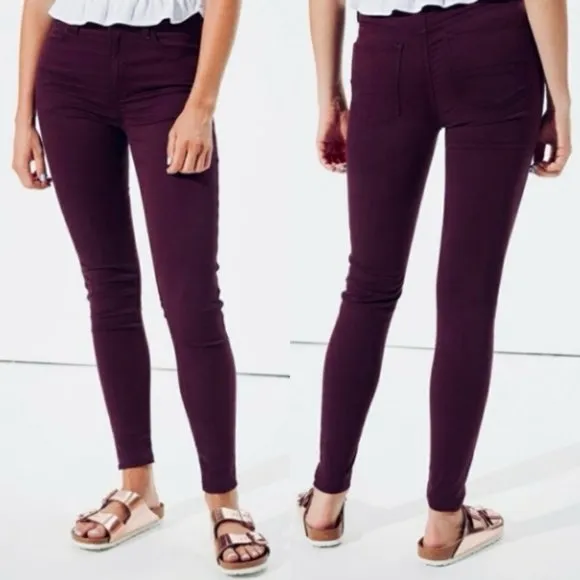 American Eagle Jeggings 360 Super Stretch Eggplant Purple Women's Size 8 Regular - Image 6