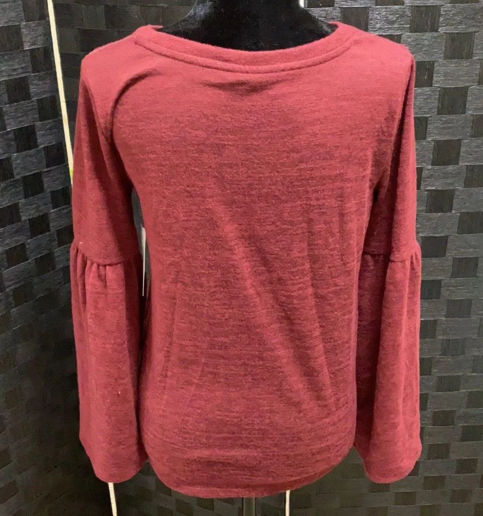Ana Dark Red Bell Sleeve Sweater - Image 3