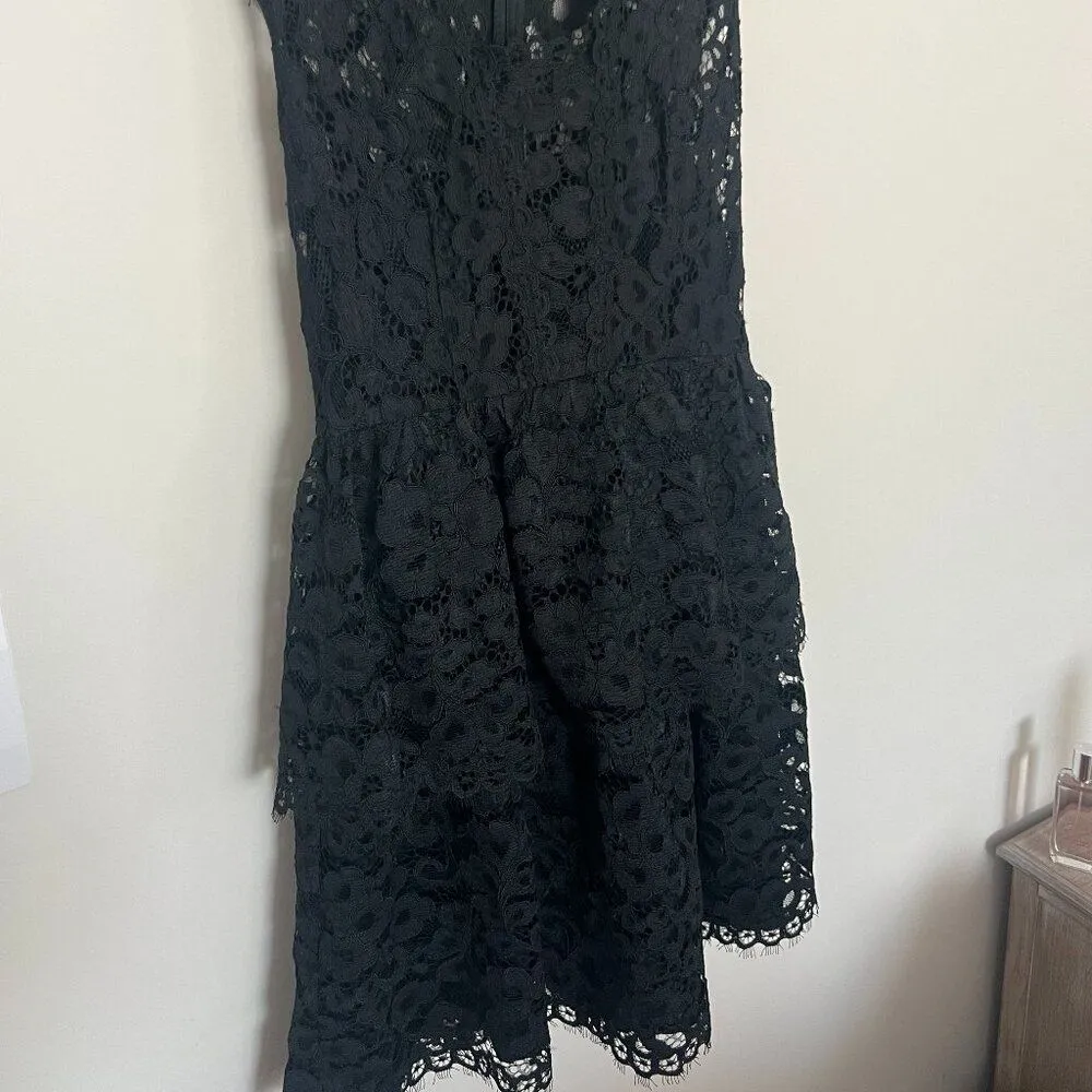 Shoshanna Vanita Black lace peplum dress size 2 - Image 6