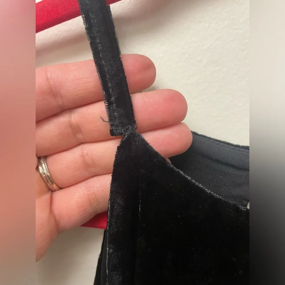 Aqua Womens High Neck Black Velvet High Low Dress Size XS - Image 3