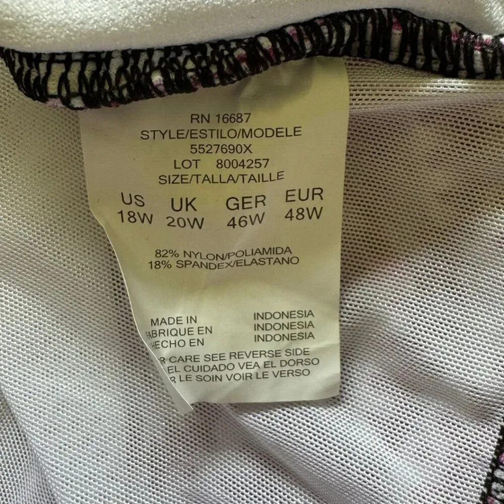 SWIM SOLUTIONS Spring Play Tummy Control Skater Swim Dress Purple 18W Plus - Image 6