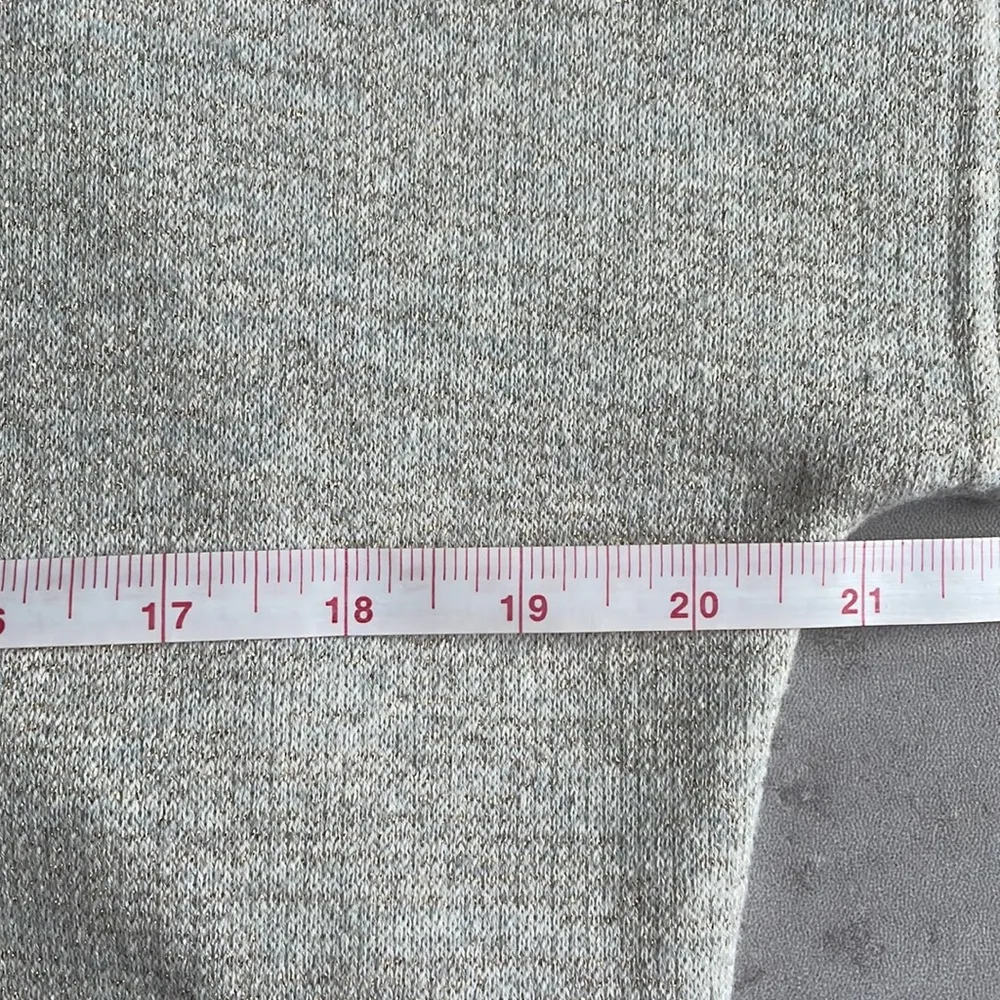 CUPIO cropped short sleeve funnel neck drawstring exposed seam metallic thread S - Image 10