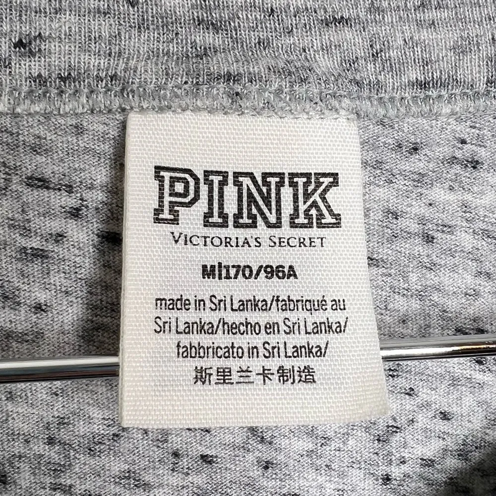 Pink Victoria’s Secret Bling V Neck T Shirt Gold Sequins Women’s Size Medium - Image 3