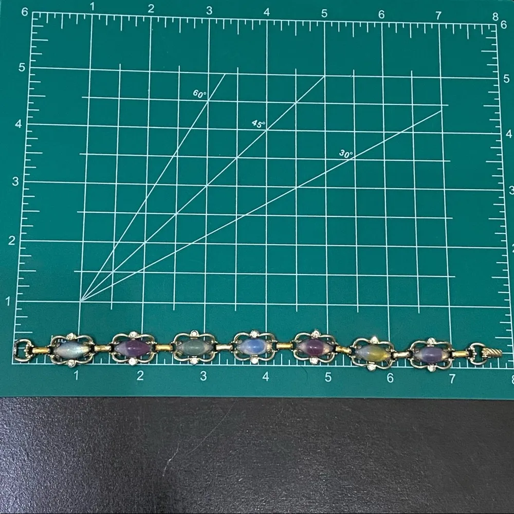 Vintage Sarah Coventry Sabrina Fair Demi Parure Watermelon Navette Bracelet - Image 8