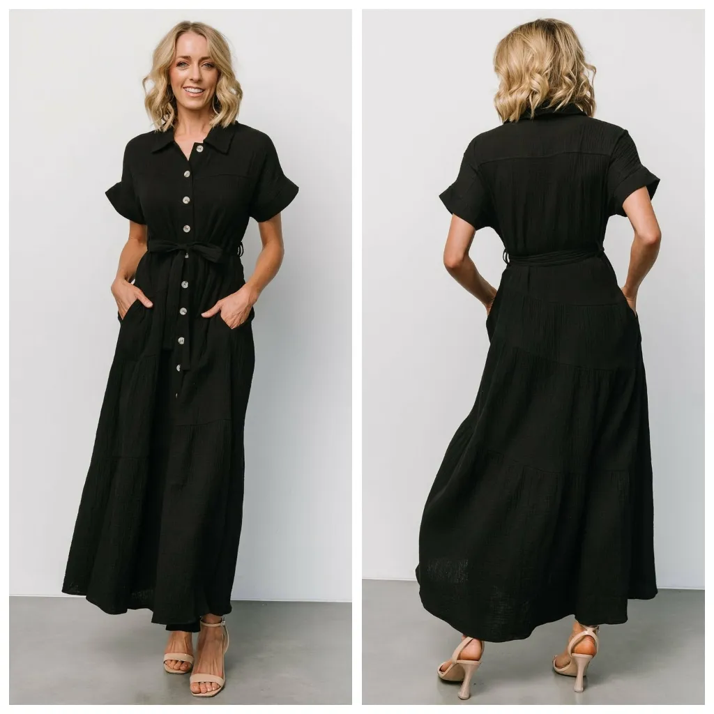 Baltic Born Aizey Button Up Black Maxi Dress - Image 2