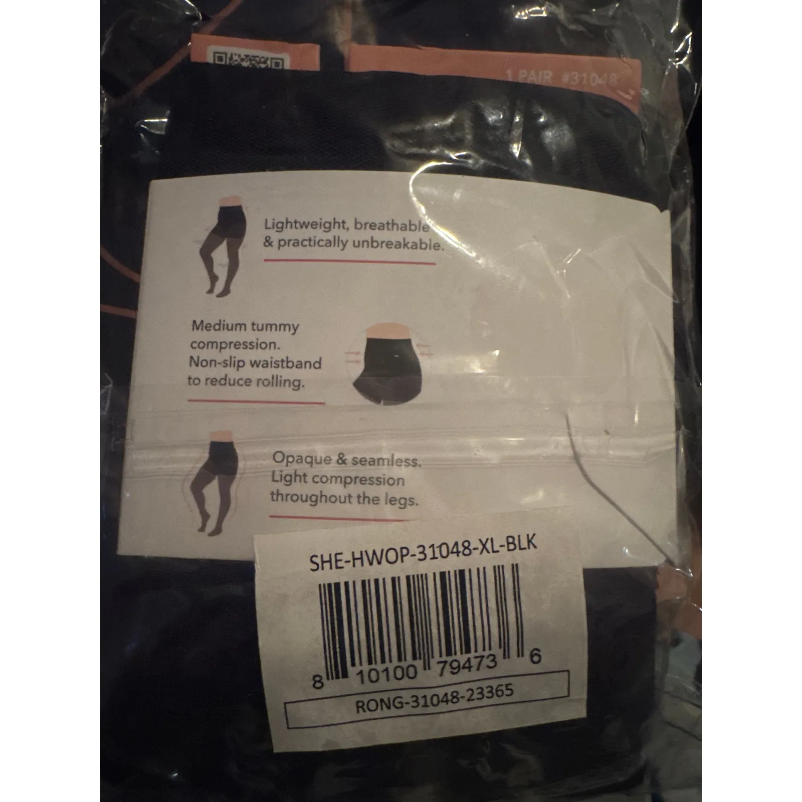 Brand New Shapermint Essentials Women's Size XL Ultra Resistant Shaping Tights Black - Image 6