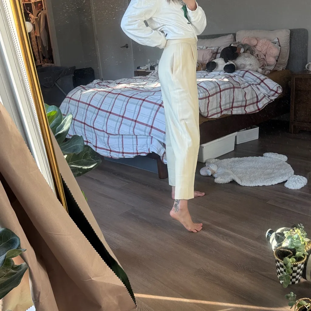 Vintage white ralph lauren collection wool tapered trousers Size 2 - Image 3