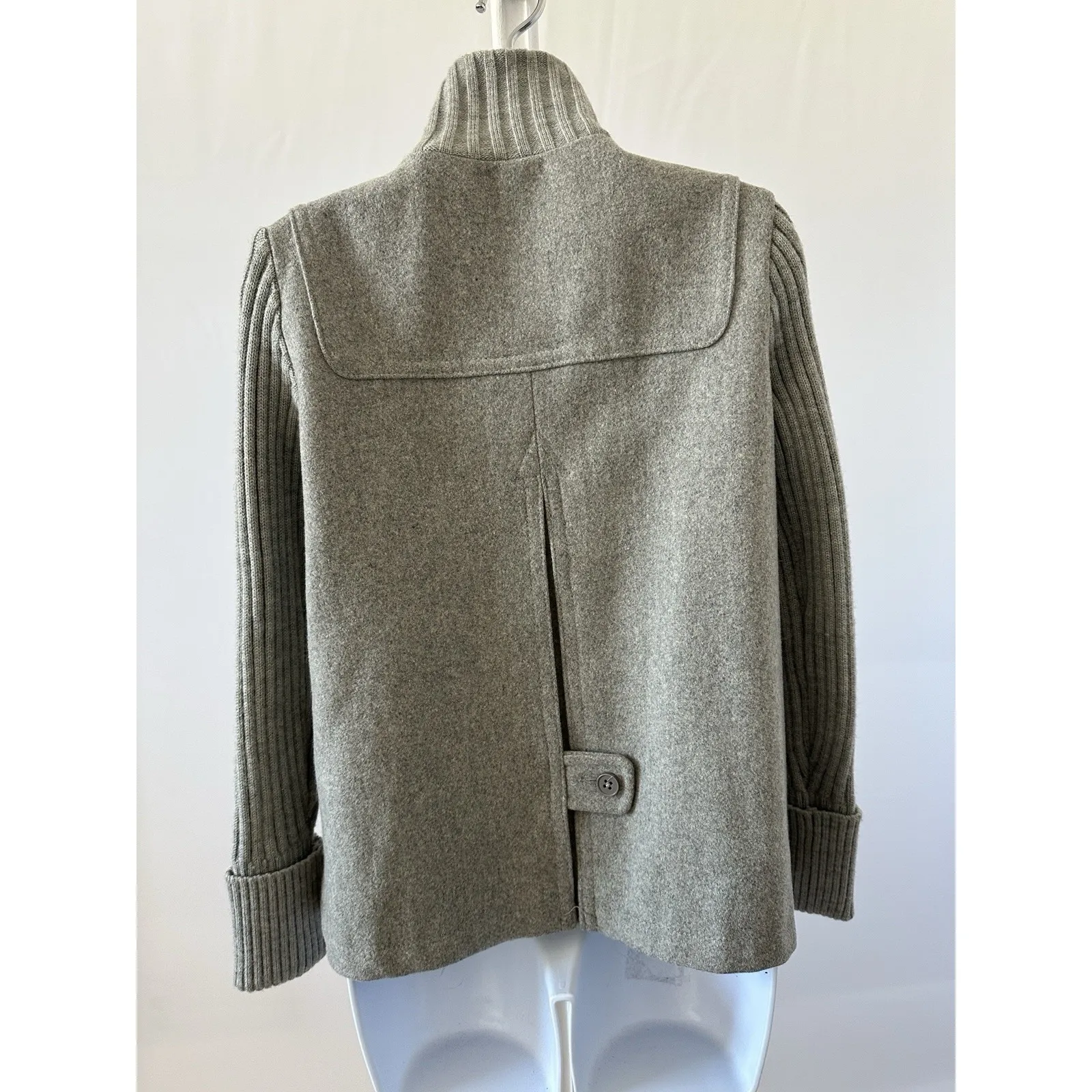 Gap Wool Blend Toggle Duffle Pea Coat Women XS Turtleneck Gray Jacket (b12) - Image 4