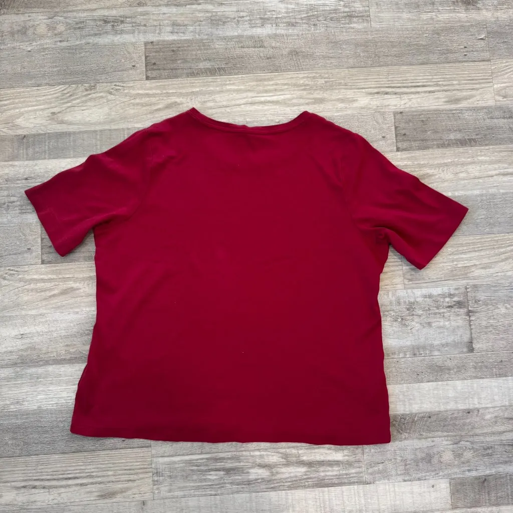 L L Bean dark red short sleeve tee womens 1X plus size O10 - Image 6