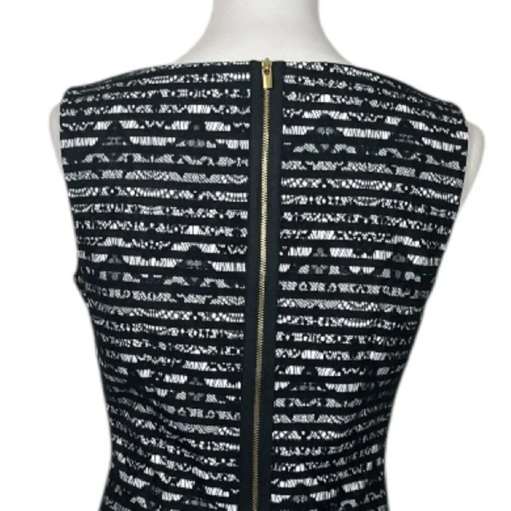 Tahari ASL Sheath Dress Round Neck Sleeveless Black White Lace Women’s Size 4 - Image 8
