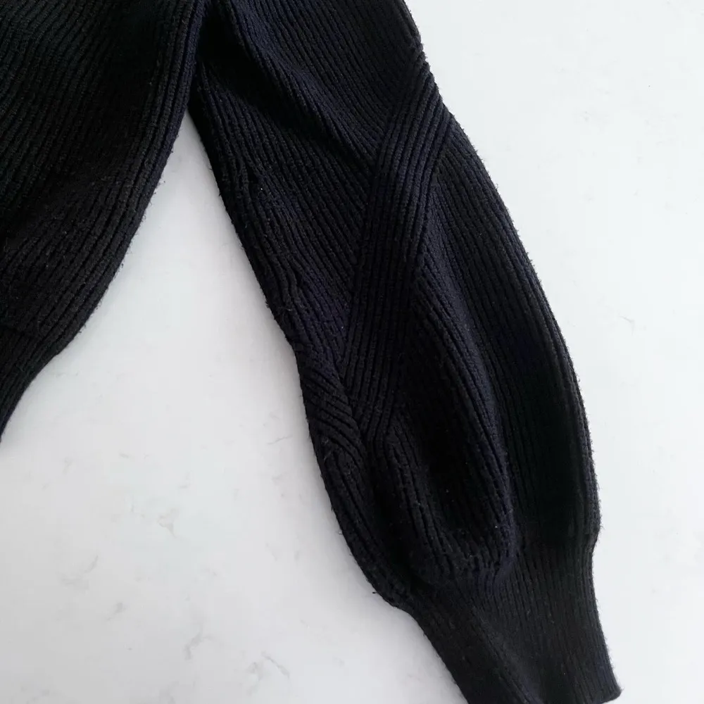 ZARA  High Neck Black Sweater Large - Image 3