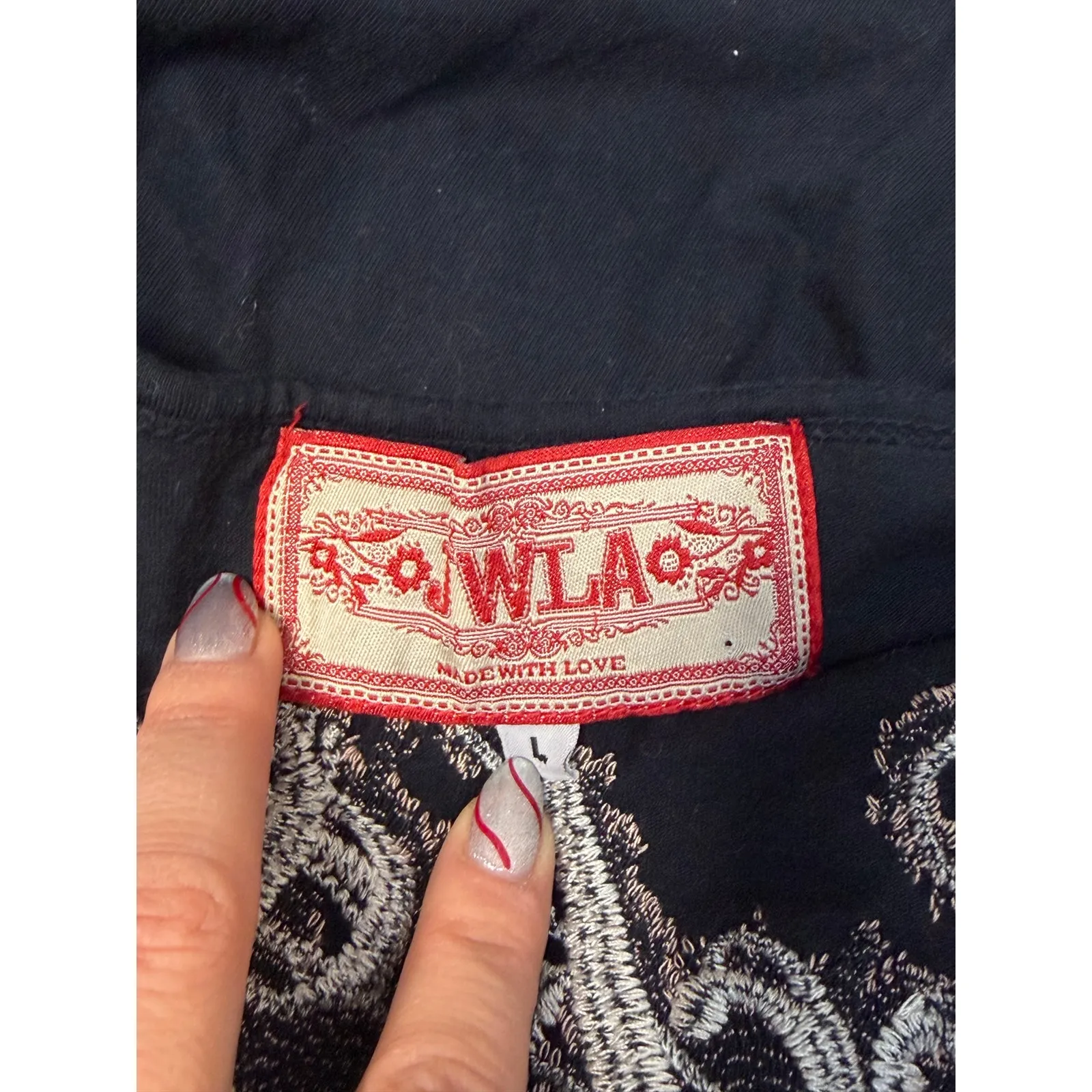 Johhny Was LA Womens Large Black 'Rock And Revolution' Floral Embroidered Dress - Image 6