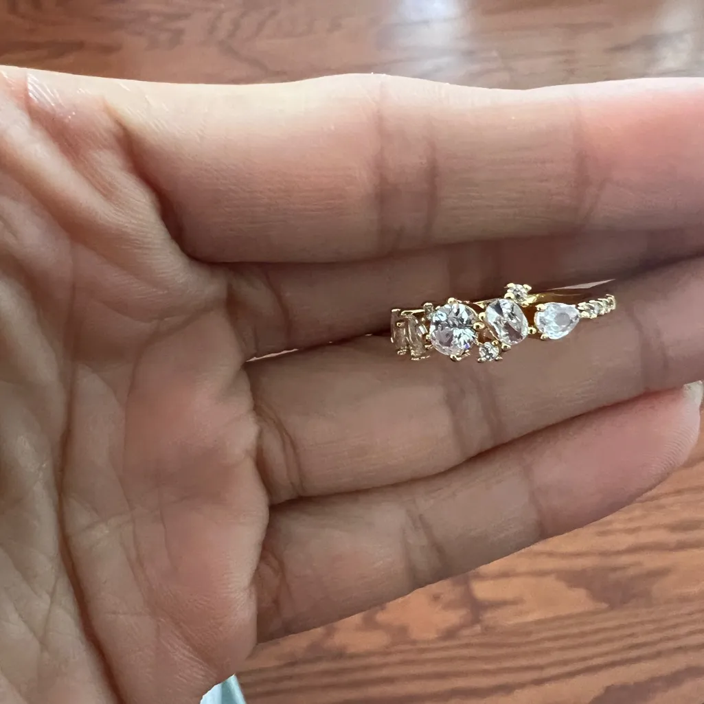 ETTIKA
Statement Cubic Zirconia Cluster 18K Gold Plated Ring - Image 3