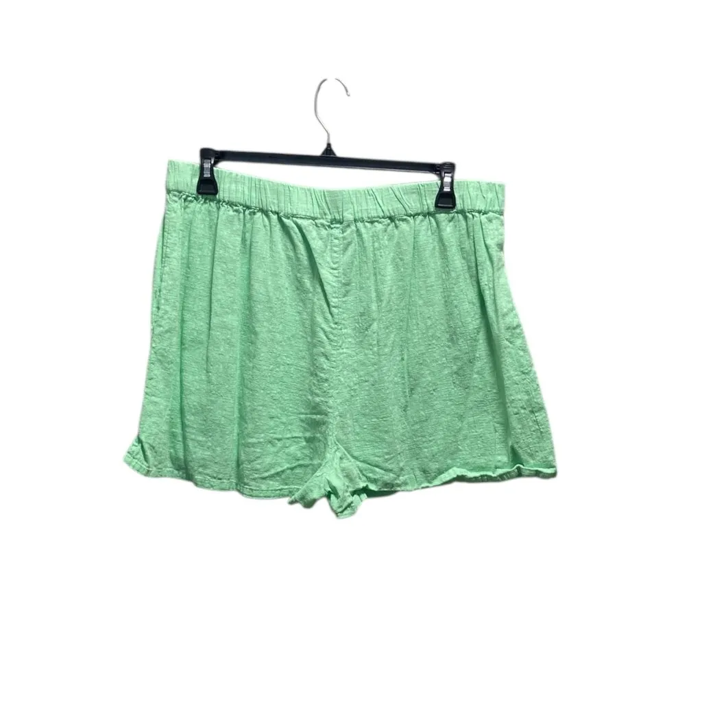 Asos Design Pull On Cotton Shorts Green Size 16 Summer Beach Vacation Boho Flowy - Image 10