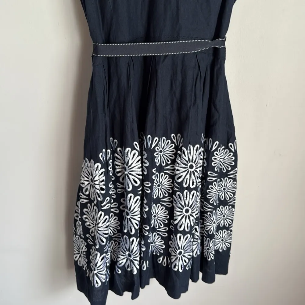 Oscar an Oscar De La Renta  Linen Embroidered Dress size 14 - Image 9