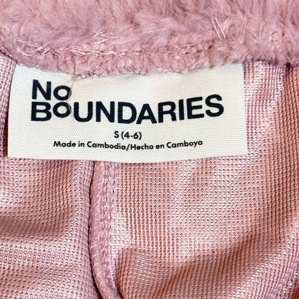 No Boundaries Pink Faux Fur Heart Jogger Lounge Pants Small Cozy Y2K - Image 7