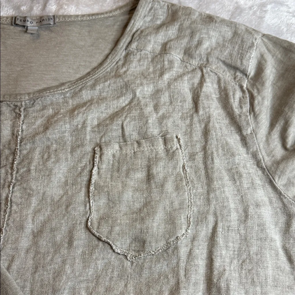 Elegant Taupe Long Sleeve Top Tan Size XL - Image 8