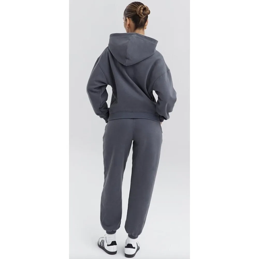 HOUSE OF CB Mirage Cotton Blend Hoodie in Slate Size X-Small - Image 3