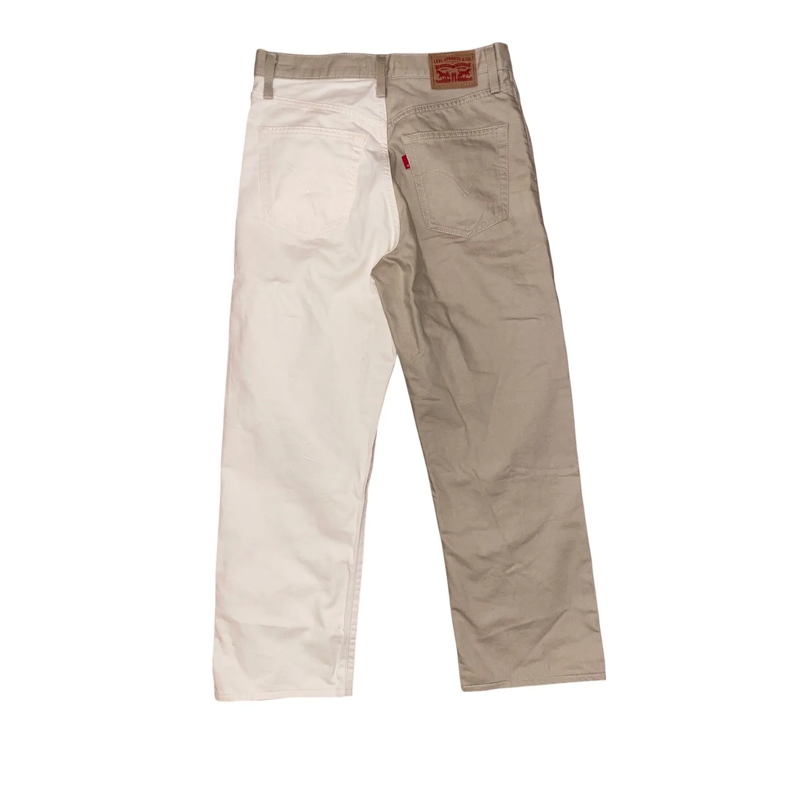 $80 Womens Size 29x27 Levis Ribcage Straight Ankle Two Tone Beige Denim Jeans Tan - Image 3