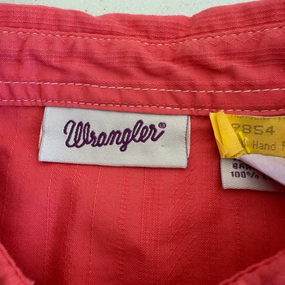 Vintage Wrangler Western Shirt Red Size L Western Rodeo Button Up Long Sleeve - Image 8