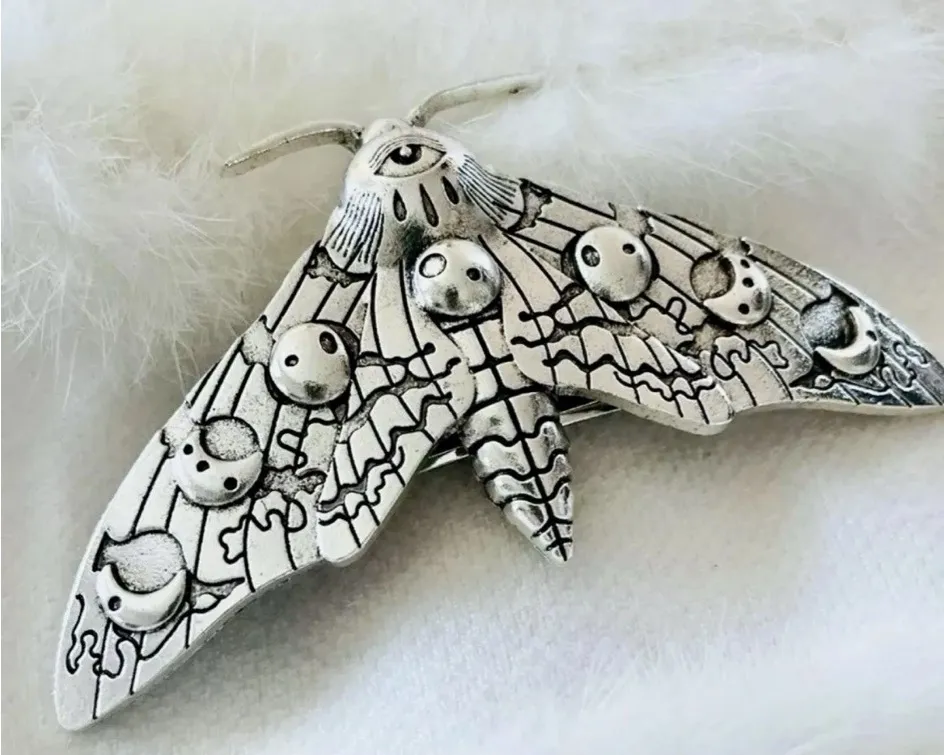 Luna Moth Moon Phases Hair Clip - $28 - From Chris display picture 1