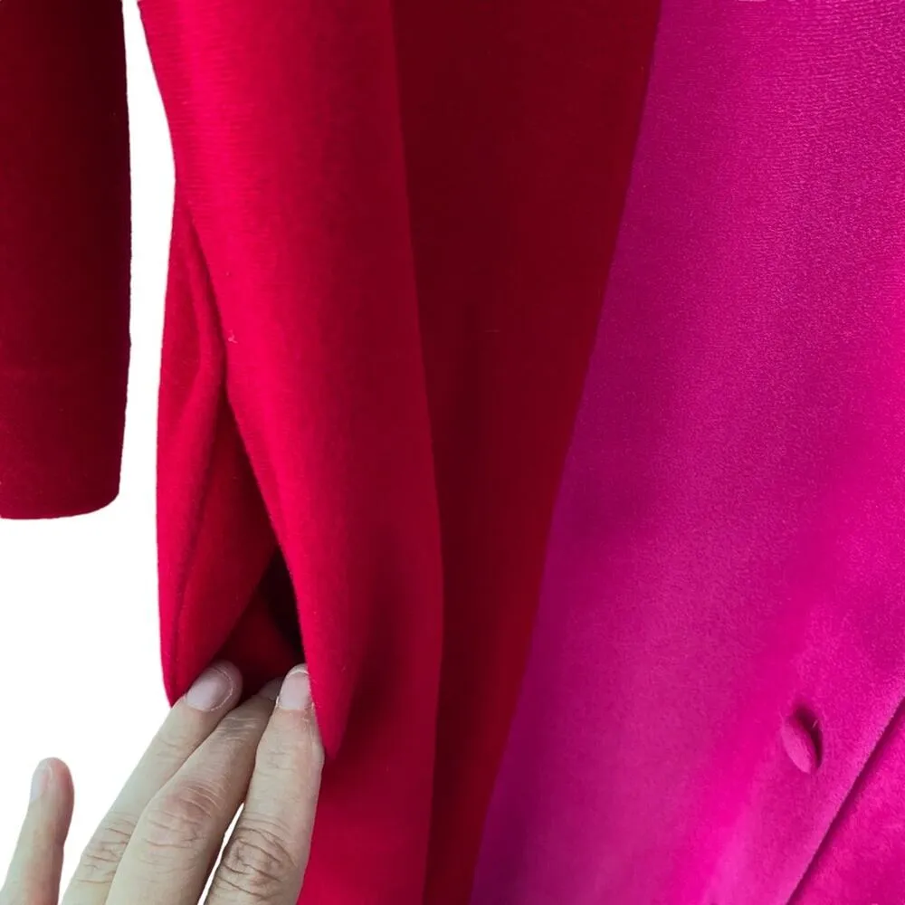 Vintage 70s Van Raalte At Home Wear Robe Duster Hostess Pink Red 16 Housecoat - Image 5