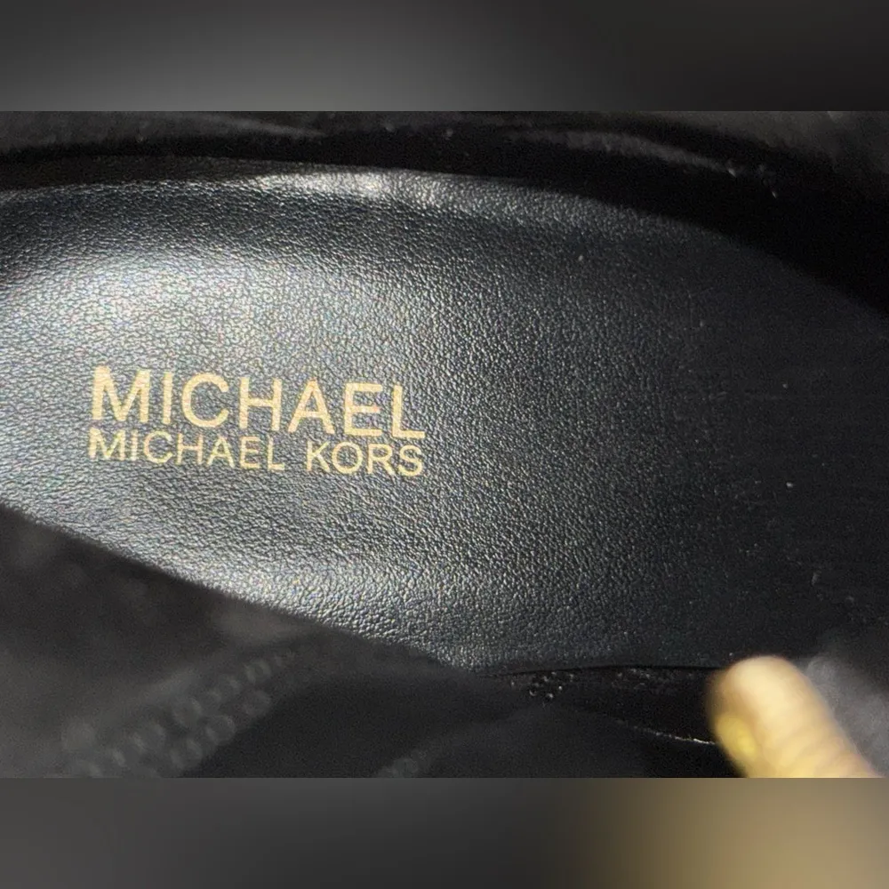 MICHAEL KORS Geller Patent Leather Rubber Wedge‎ Booties black Size 7M - Image 12