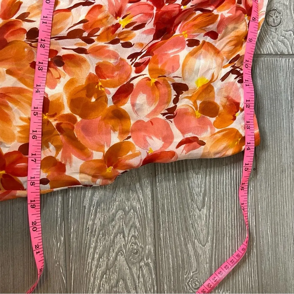 Oscar de la Renta silk floral ruched side skirt sz 8 - Image 5