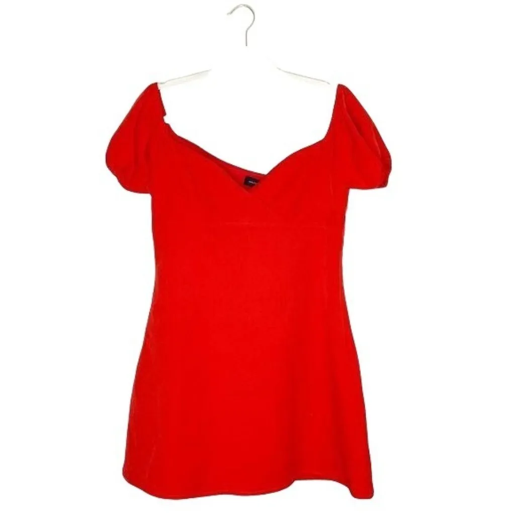 Majorelle Bridget Mini Dress Size Large Ruby Red Strapless Off the Shoulder - Image 2