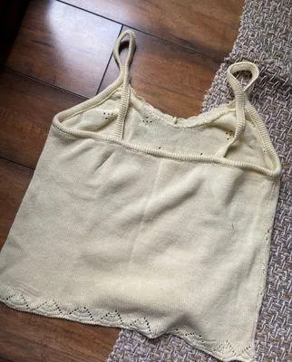 Vintage knit top Yellow - Image 3